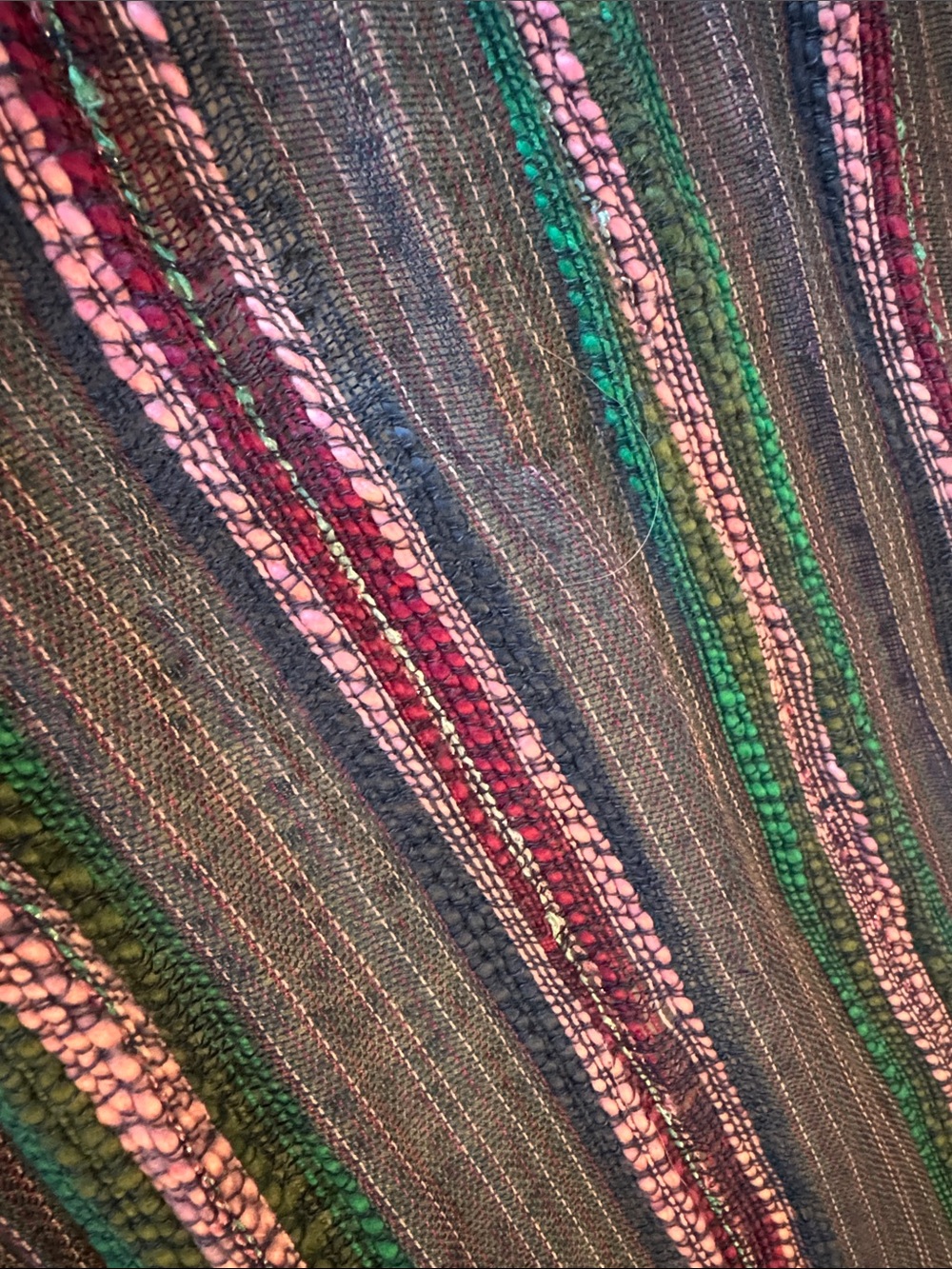 Striped Multi-Color Women's Scarf - Purple, Pink & Green - Picture 4 of 6
